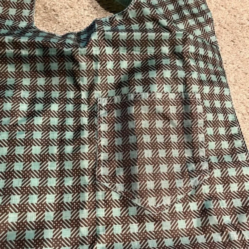 Tidy Top/Bib Reversible Pocket Waterproof Green/Brown Plaid Travel Home Car OS